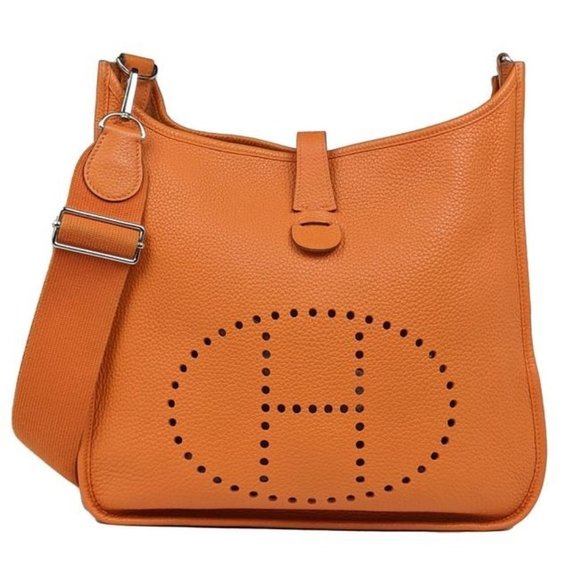 Hermès Handbags - Hermes Evelyne Iii Gm Large Clemence Orange Leather Cross Body Bag